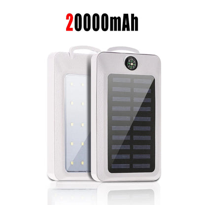 80000mAh Solar Power Bank Large Capacity Mobile Power Fast Charging With Camping Light Dual USB For iPhone Samsung Xiaomi