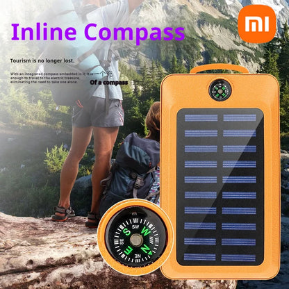 80000mAh Solar Power Bank Large Capacity Mobile Power Fast Charging With Camping Light Dual USB For iPhone Samsung Xiaomi
